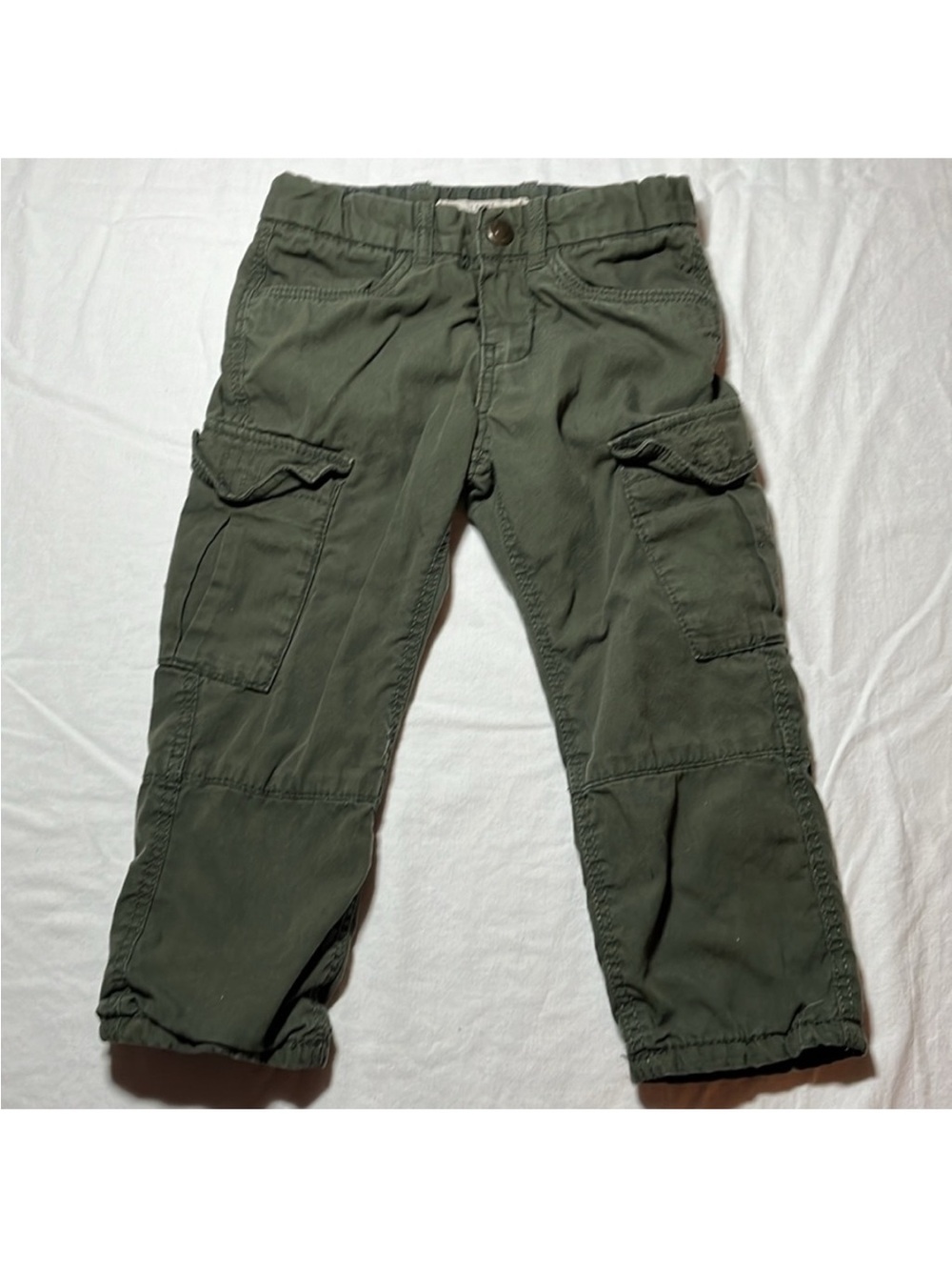 2T Kids Olive Green Cargo Pants - Casual Everyday Bottoms